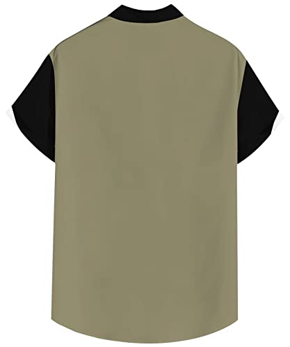 1950s Retro Men's Bowling Shirt Button Down