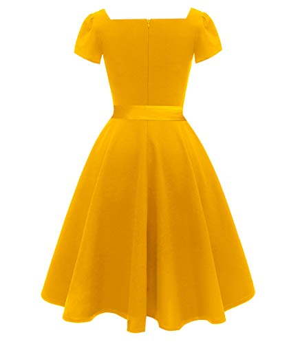 Girstunm Women's Vintage Tea Party Dress with Pockets