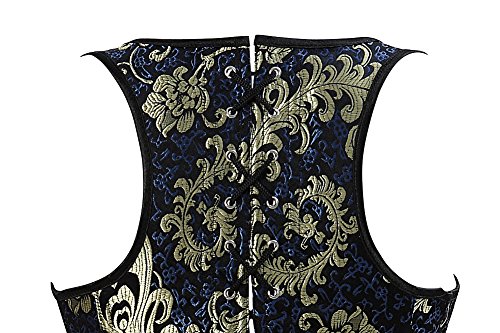 Blue Lace Up Underbust Corset Bustier Vest Top