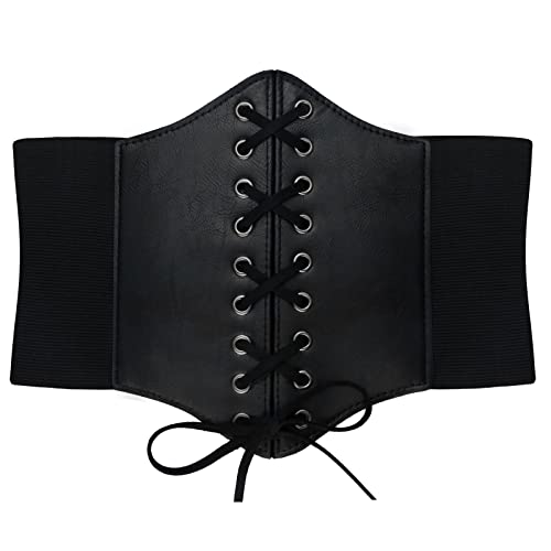 Black Renaissance Corset Belt Gothic Pirate Medieval Plus Size
