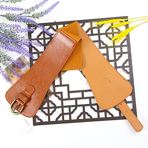 Vintage Brown Leather Corset Belt for Women