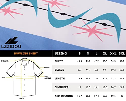 1950s Retro Men's Bowling Shirt Button Down