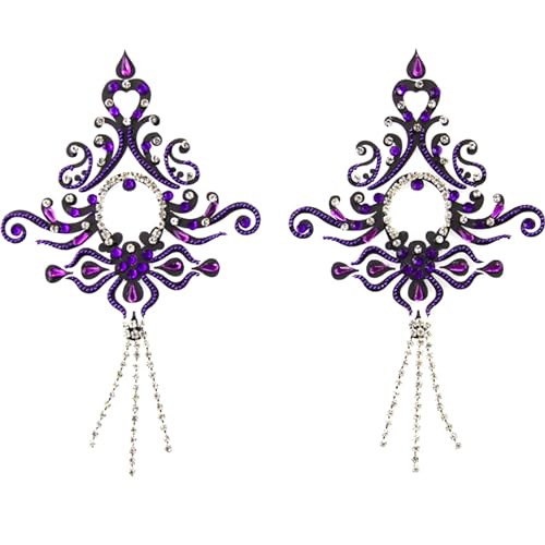 Jasmine Purple Rhinestone Pasties - Vintage Burlesque Lingerie