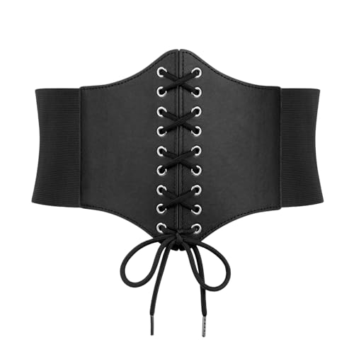 Women's Retro Lace-up Wide Waist Cinch Belt for Costume