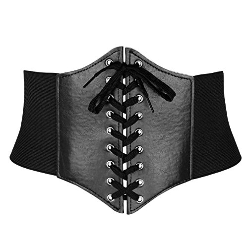 Ayliss Women Black Wide Band Waspie Corset