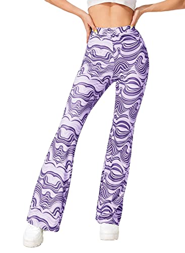 Purple Flare Pants - 70s Retro Festival Trousers