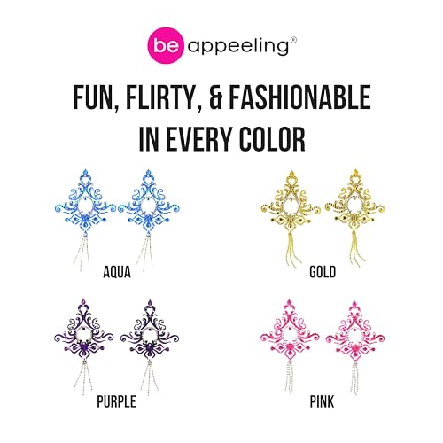 Jasmine Purple Rhinestone Pasties - Vintage Burlesque Lingerie