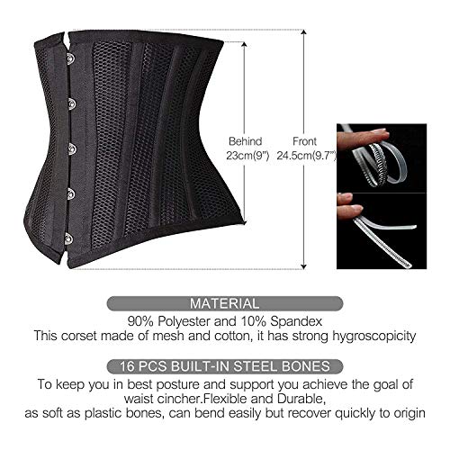 Petite Steel Boned Underbust Corset Vintage Style Shaper