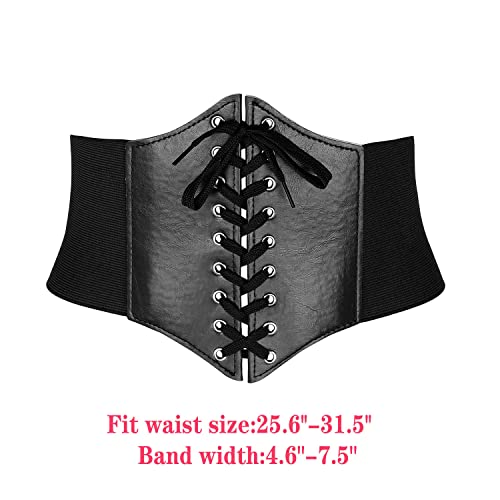 Ayliss Women Black Wide Band Waspie Corset