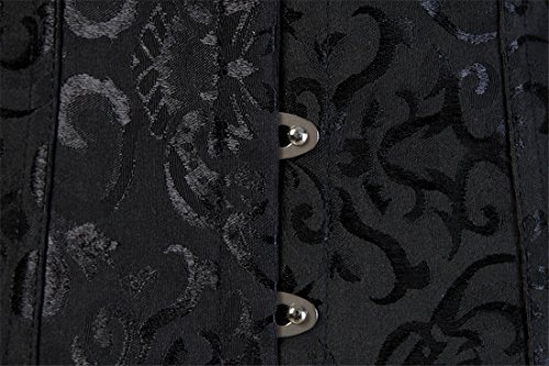 Black Jacquard Brocade Lace-Up Vintage Waist Training Corset