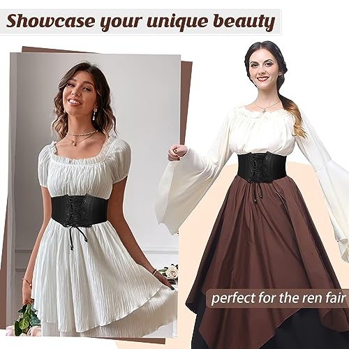 Vintage Lace-up Waspie Waist Belt for Women's Dresses