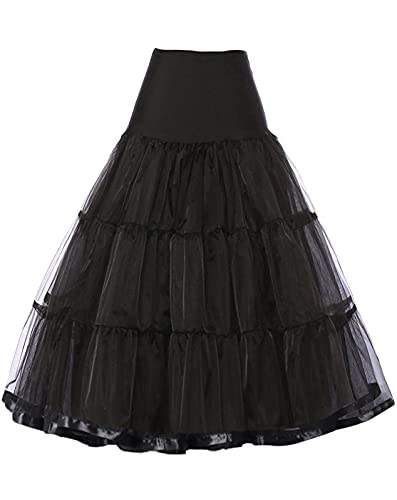 Vintage Black Tea Length Petticoat Dress Slip