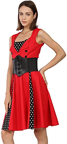 Vintage Leather Corset Belt for Women - Pirate Costume