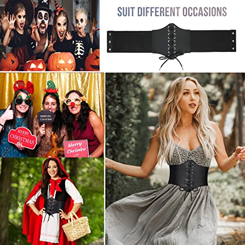 Vintage Lace-up Women's Corset Waist Belt, Black