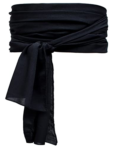 Vintage Pirate Scarf, Belt & Headband Set - Black