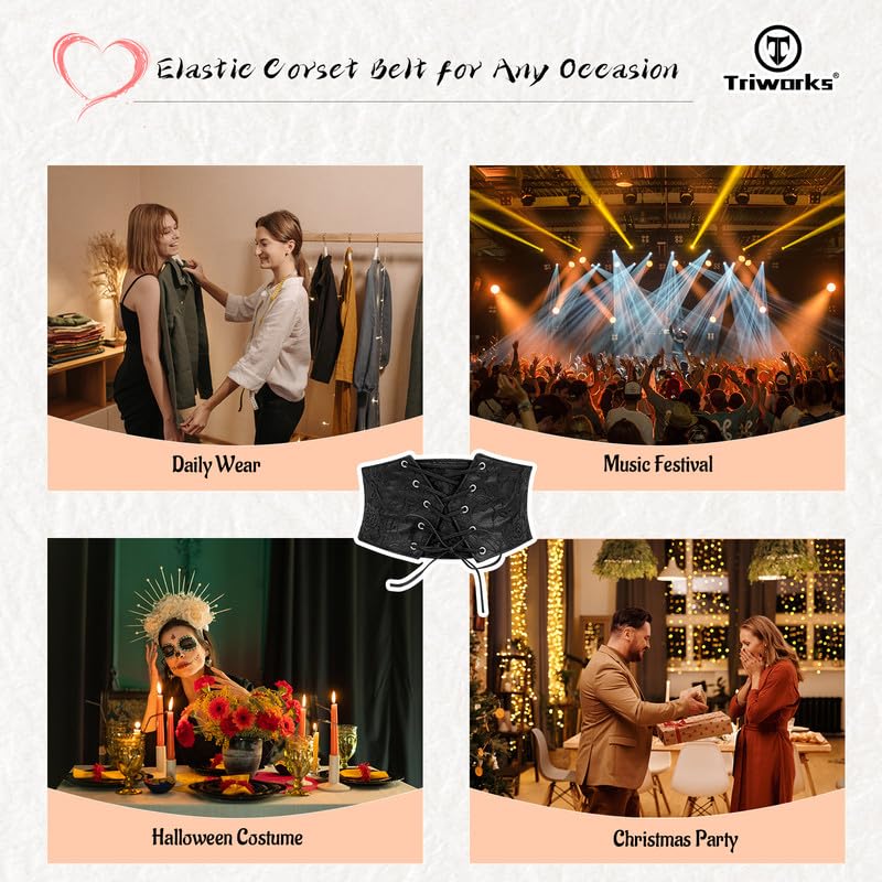 Women's Lace-Up Corset Waist Belt for Vintage Dresses