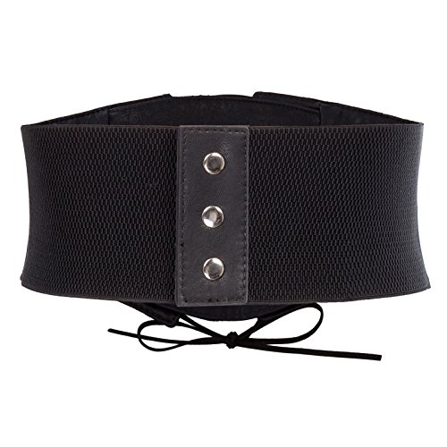 Vintage Black Waspie Corset Waist Cincher Belt