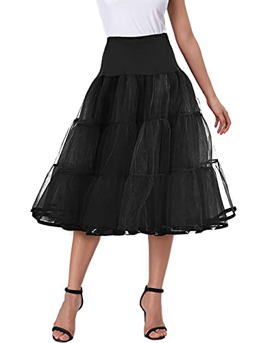 Vintage Black Tea Length Petticoat Dress Slip