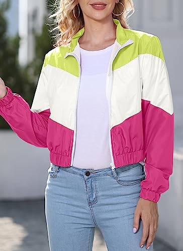 LAOARA Oversized Y2k Colorblock Jacket - Yellow