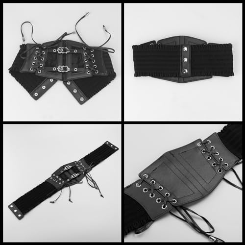 Retro Faux Leather Lace-up Underbust Corset Belt Women