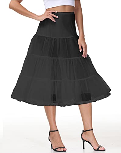 Vintage Black Tea Length Petticoat Dress Slip