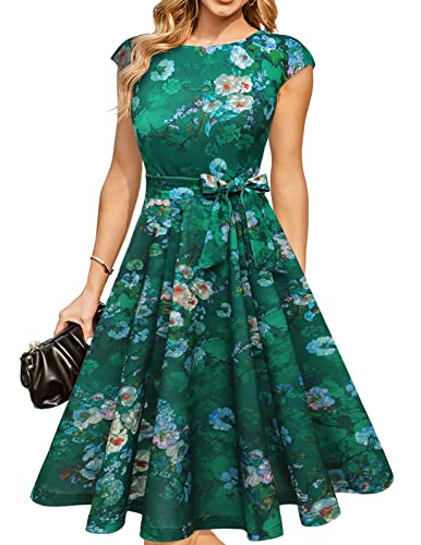 Vintage Tea Dress Modest Bridesmaid Wedding Floral Cocktail