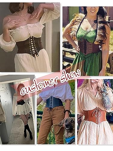 Vintage Lace-Up Waspie Corset Belt Retro Elasticized Wide