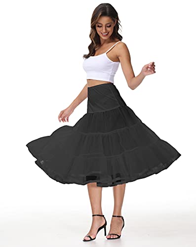 Vintage Black Tea Length Petticoat Dress Slip