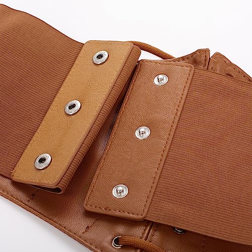 Brown Faux Leather Pirate Cincher Belt for Women