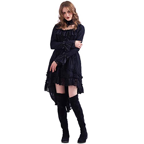 Women's Steampunk Showgirl Cancan Costume Dress with Choker