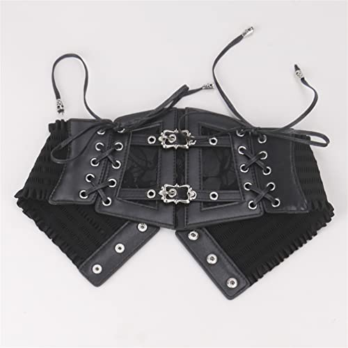 Vintage Gothic Black Leather Stretch Corset Belt