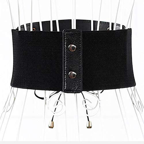 Vintage Black Leather High Waist Corset Belt for Women