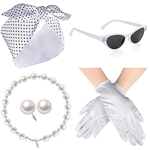 Retro 1950's Women's Costume Accessories Set (White)