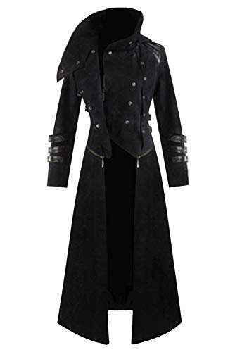 Mens Victorian Steampunk Coat Tailcoat Gothic Halloween Costume