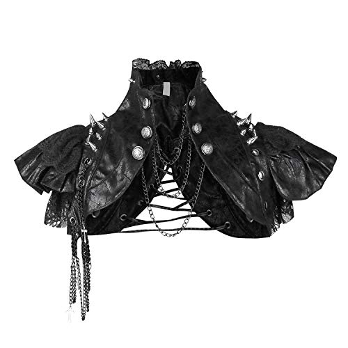 Charmian Steampunk Gothic Lace Shawl Jacket Red/Black Vintage