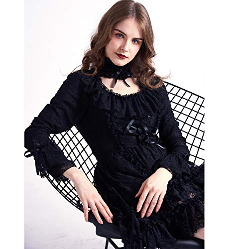 Women's Steampunk Showgirl Cancan Costume Dress with Choker