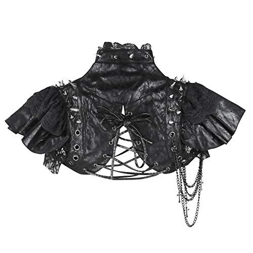 Charmian Steampunk Gothic Lace Shawl Jacket Red/Black Vintage