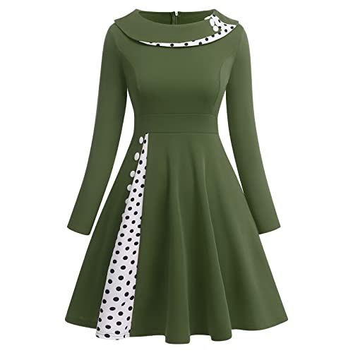 Patchwork Swing Dress: Vintage 1950s Retro Style