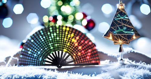 Rainbow Folding Fan - Retro Music Festival Accessories