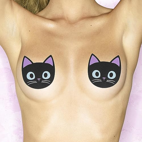 Black Cat Kitty Nipple Covers for Vintage/Retro Outfits