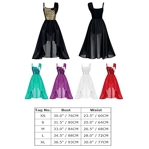 White Chiffon Dance Dress with Flower Applique