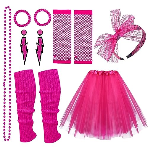 80s Retro Women's Accessories Set - Pink