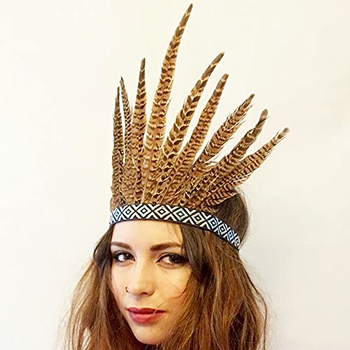 Caribbean Fancy Party Headpiece with Pheasant Feathers