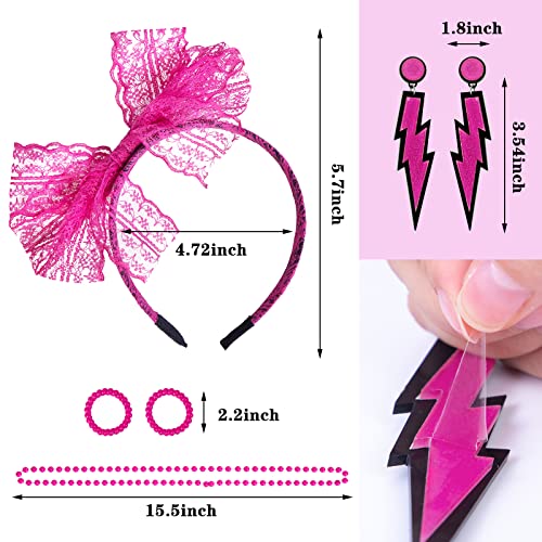 80s Retro Women's Accessories Set - Pink