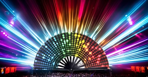 Rainbow Folding Fan - Retro Music Festival Accessories