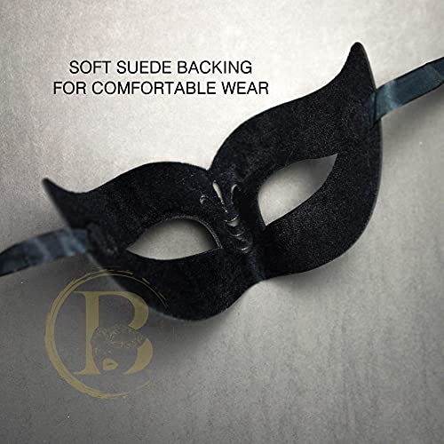Blue Leather Masquerade Mask for Men, Mardi Gras/Steampunk/Venetian