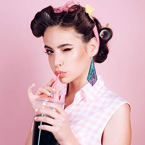 80s Retro Neon Earrings - 4 Pairs (Traditional Style)