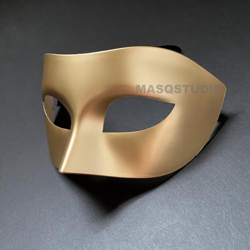 Mens Gold Masquerade Mask for Burlesque Party Dress-Up