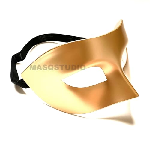 Mens Gold Masquerade Mask for Burlesque Party Dress-Up
