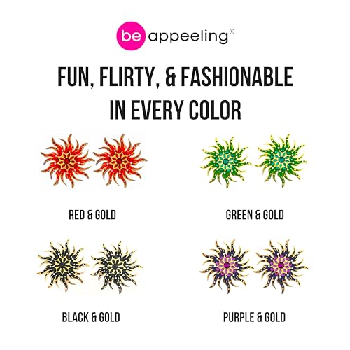 Racy Stacy Red Crystal Starburst Pasties - Reusable Vintage